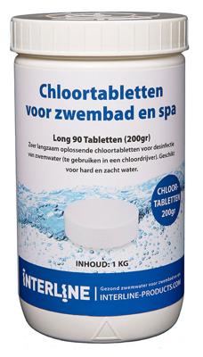 Interline chloortabletten long90 200gram/1kg