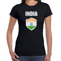 India landen supporters t-shirt - zwart - dames - fan kleding - korte mouwen