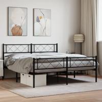 Bedframe met voetbord zonder matras metaal zwart 160x200 cm