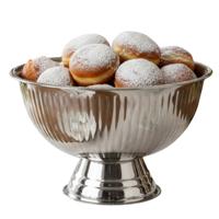 Excellent Houseware Oliebollenschaal - op voet - zilver - rvs - 40 x 24 cm