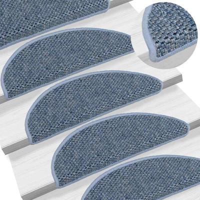 Trapmatten zelfklevend 15 st sisal-look 56x17x3 cm blauw