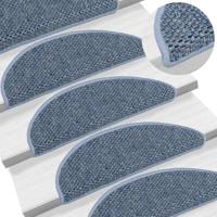 Trapmatten zelfklevend 15 st sisal-look 56x17x3 cm blauw