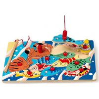 Speelgoed puzzel met vissen en magneet hengel - thumbnail