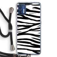 Zebra pattern: Motorola Moto G9 Plus Transparant Hoesje met koord