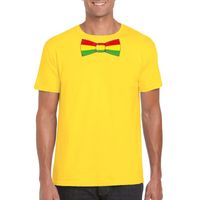 Geel t-shirt met Limburgse vlag strik voor heren