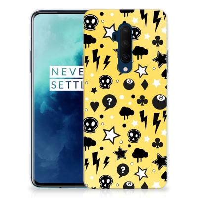 Silicone Back Case OnePlus 7T Pro Punk Geel Silicone Back Case OnePlus 7T Pro Punk Geel