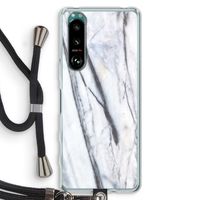 Gestreepte marmer: Sony Xperia 5 III Transparant Hoesje met koord