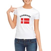 Wit dames t-shirt Denemarken XL  - - thumbnail