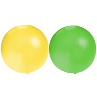 Bellatio Decorations 10x groot formaat ballonnen groen en geel met diameter 60 cm