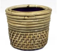 Van der Leeden Mandwerk BV drypot rotan lombok d14h12cm grijs