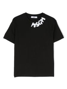 MSGM Kids t-shirt en coton à logo imprimé - Noir