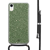 iPhone XR hoesje met koord - Green dots