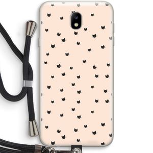 Kleine kattenkopjes: Samsung Galaxy J7 (2017) Transparant Hoesje met koord