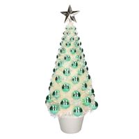Complete mini kunst kerstboom / kunstboom groen met lichtjes 50 cm - thumbnail