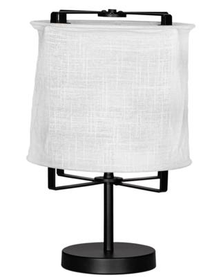 Kleine zwart witte tafellamp met E27 fittign en schakelaar By Rydens Softy