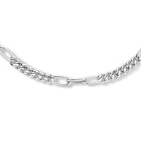 Ketting Combi Gourmet-Paperclipschakel zilver 6,8 mm 45 cm