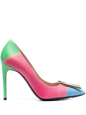 Moschino escarpins en cuir à plaque logo 100 mm - Rose