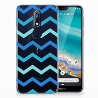 Nokia 7.1 TPU bumper Zigzag Blauw