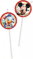 Disney rietjes Mickey Mouse junior papier rood 4 stuks - thumbnail