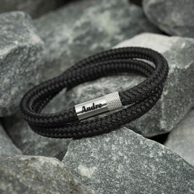 Navy™ Armband - Zwart Touw