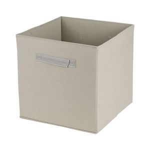 Opbergmand/kastmand Square Box - karton/kunststof - 29 liter - naturel - 31 x 31 x 31 cm