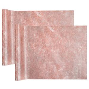 Tafelloper op rol - 2x - metallic rose goud - 30 x 500 cm - non woven polyester