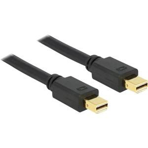 Delock 83475 DisplayPort-kabel Mini-displayport Aansluitkabel Mini DisplayPort-stekker, Mini DisplayPort-stekker 2.00 m Zwart Vergulde steekcontacten