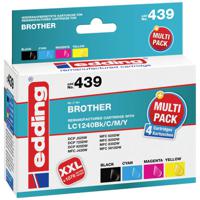 Edding Inktcartridge vervangt Brother LC-1240BK, LC-1240C, LC-1240M, LC-1240Y Compatibel Combipack Zwart, cyaan, magenta, geel EDD-439 18-439 - thumbnail