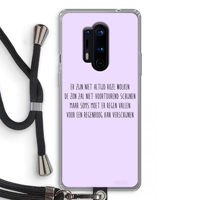 Regenboog: OnePlus 8 Pro Transparant Hoesje met koord