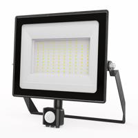 Stratos - LED Breedstraler met bewegingssensor - 100 Watt 8700 Lumen - 4000K Neutraal wit licht - IP65 Waterdicht - 15cm Kabel