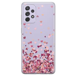 Samsung Galaxy A72 transparant hoesje - Falling hearts