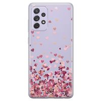 Samsung Galaxy A72 transparant hoesje - Falling hearts