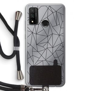 Geometrische lijnen zwart: Huawei P Smart (2020) Transparant Hoesje met koord