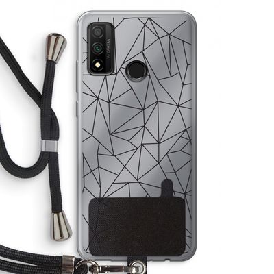 Geometrische lijnen zwart: Huawei P Smart (2020) Transparant Hoesje met koord