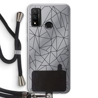 Geometrische lijnen zwart: Huawei P Smart (2020) Transparant Hoesje met koord