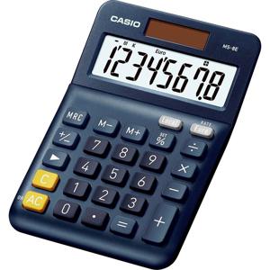 Casio MS-8E Bureaurekenmachine Donkerblauw Aantal displayposities: 8 werkt op zonne-energie (l x b) 101 mm x 149 mm