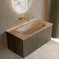 Badmeubel Mondiaz Kurve-Dlux | 90 cm | Meubelkleur Shadow | Wastafelkleur Arena | Solid surface | Wasbak midden spoelbak | Zonder kraangat(en) Badmeubel Mondiaz Kurve-Dlux | 90 cm | Meubelkleur Shadow | Wastafelkleur Arena | Solid surface | Wasbak midden spoelbak | Zonder kraangat(en)