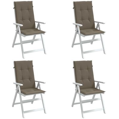 VidaXL Stoelkussens 4 st hoge rug 120x50x4 cm stof gemêleerd taupe