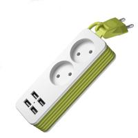 Power Strip 1/2 EU plug 4 USB-poort 1200W 250V 1.5 m kabel wand draagbare multi socket EU stopcontacten (2 uitgangen 4USB)