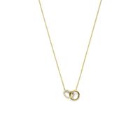 14k Geelgouden Ketting met Hartje en Zirkonia - 40-44 cm