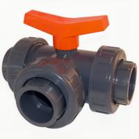 Effast PVC Kogelkraan 3-weg T-boring 32mm Lijmverbinding - Duurzaam Ontwerp voor Tuin/Vijver