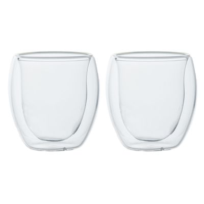 Set van 2x dubbelwandige espresso/koffieglaasjes 80 ml