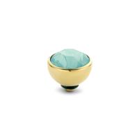 Melano Twisted Basic CZ Steentje Turquoise | Goud