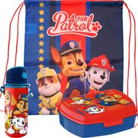 Paw Patrol lunchbox set voor kinderen - 3-delig - rood - aluminium - incl. gymtas/schooltas - Lunchboxen