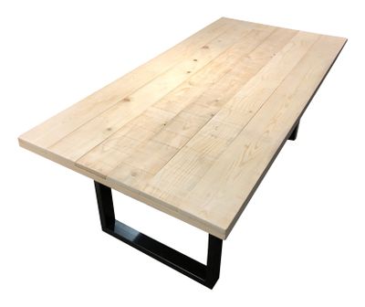 Artistiq Eettafel 'Alieke' Met zwarte U-poot, Mangohout, 220 x 100cm