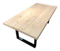 Artistiq Eettafel 'Alieke' Met zwarte U-poot, Mangohout, 220 x 100cm