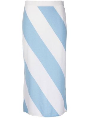 Allude jupe en maille à rayures - Bleu