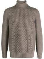 Drumohr pull en maille Aran à col roulé - Gris - thumbnail