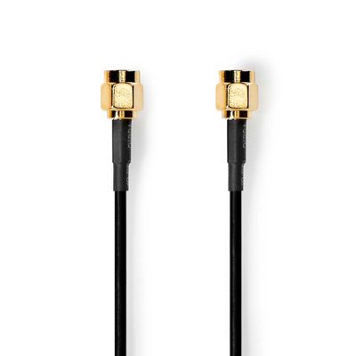 Nedis CSGL02000BK50 Antennekabel Sma Male Sma Male Verguld 50 Ohm Enkelvoudig Afgeschermd 5.00 M Rond Pvc Zwart Label