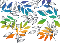Regenboog kleuren plant bladeren vinyl tapijt